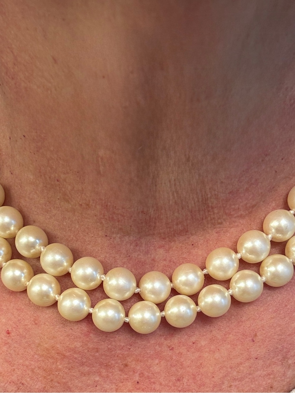 Vintage Carolee Classic Double-Strand Faux Pearl Necklace